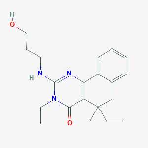 3,5-diethyl-2-(3-hydroxypropylamino)-5-methyl-6H-benzo[h]quinazolin-4-one