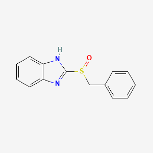 molecular formula C14H12N2OS B12283796 1H-Benzimidazole, 2-[(phenylmethyl)sulfinyl]- CAS No. 104340-32-1