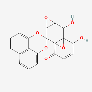 molecular formula C20H14O7 B12283798 2',11'-Dihydroxyspiro[2,4-dioxatricyclo[7.3.1.05,13]trideca-1(12),5,7,9(13),10-pentaene-3,6'-4,12-dioxatetracyclo[5.4.1.01,7.03,5]dodec-9-ene]-8'-one 