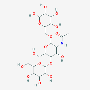 molecular formula C20H35NO16 B12283813 N-[4-hydroxy-6-(hydroxymethyl)-2-[(3,4,5,6-tetrahydroxyoxan-2-yl)methoxy]-5-[3,4,5-trihydroxy-6-(hydroxymethyl)oxan-2-yl]oxyoxan-3-yl]acetamide 