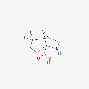 molecular formula C8H11F2NO2 B12283878 2,2-Difluoro-6-azabicyclo[3.2.1]octane-5-carboxylic acid 