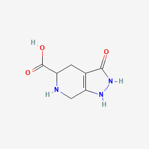 molecular formula C7H9N3O3 B12283885 3-Hydroxy-4,5,6,7-tetrahydro-2H-pyrazolo[3,4-c]pyridin-5-carboxylic acid 