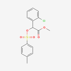 molecular formula C16H15ClO5S B12284009 Methyl 2-(2-chlorophenyl)-2-(4-methylphenyl)sulfonyloxyacetate 