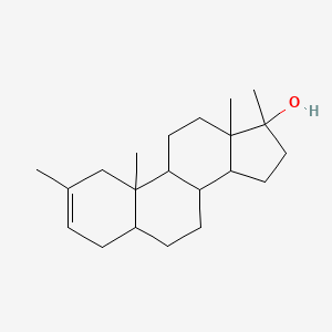 molecular formula C21H34O B12284014 2,10,13,17-Tetramethyl-1,4,5,6,7,8,9,11,12,14,15,16-dodecahydrocyclopenta[a]phenanthren-17-ol 