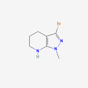 molecular formula C7H10BrN3 B12284060 3-Bromo-1-methyl-4,5,6,7-tetrahydro-1H-pyrazolo[3,4-b]pyridine 