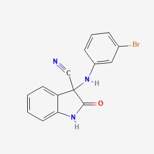 molecular formula C15H10BrN3O B1228409 3-(3-bromoanilino)-2-oxo-1H-indole-3-carbonitrile 
