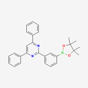 molecular formula C28H27BN2O2 B12284093 4,6-Diphenyl-2-(3-(4,4,5,5-tetramethyl-1,3,2-dioxaborolan-2-yl)phenyl)pyrimidine 