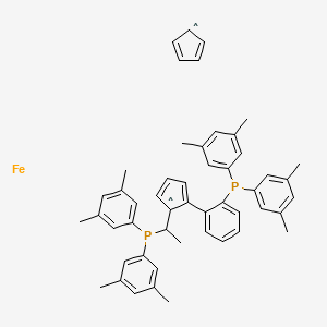 molecular formula C50H52FeP2 B12284124 (S)-1-[(S)-1-[Di(3,5-xylyl)phosphino]ethyl]-2-[2-[di(3,5-xylyl) phosphino]phenyl]ferrocene 