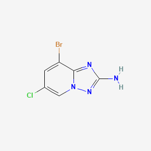 molecular formula C6H4BrClN4 B12284157 8-Bromo-6-chloro-[1,2,4]triazolo[1,5-a]pyridin-2-ylamine 