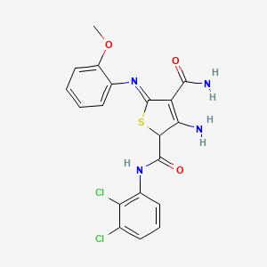 molecular formula C19H16Cl2N4O3S B1228417 3-氨基-N2-(2,3-二氯苯基)-5-(2-甲氧基苯基)亚氨基-2H-噻吩-2,4-二甲酰胺 