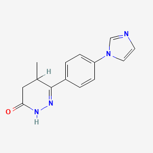 molecular formula C14H14N4O B1228423 4,5-dihydro-6-(4-(imidazol-1-yl)phenyl)-5-methyl-3(2H)-pyridazinone CAS No. 86798-59-6