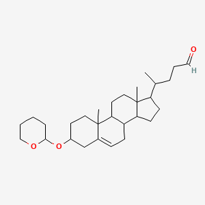 molecular formula C29H46O3 B12284241 (3beta)-3-[(Tetrahydro-2H-pyran-2-yl)oxy]-chol-5-en-24-al 