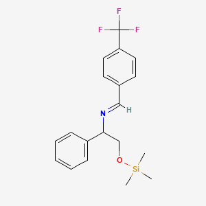 molecular formula C19H22F3NOSi B12284262 (S,E)-1-phenyl-N-(4-(trifluoromethyl)benzylidene)-2-(trimethylsilyloxy)ethanamine 