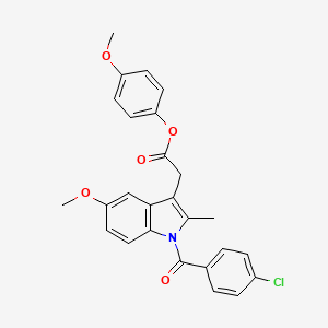 molecular formula C26H22ClNO5 B12284281 Indomethacin Ester, 4-Methoxyphenyl- CAS No. 261766-24-9