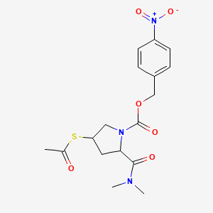 (4-Nitrophenyl)methyl 4-acetylsulfanyl-2-(dimethylcarbamoyl)pyrrolidine-1-carboxylate