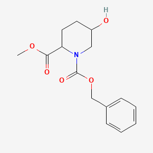 molecular formula C15H19NO5 B12284342 1-Benzyl 2-methyl 5-hydroxypiperidine-1,2-dicarboxylate 