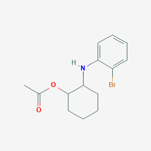 molecular formula C14H18BrNO2 B12284363 2-((2-Bromophenyl)amino)cyclohexyl acetate 