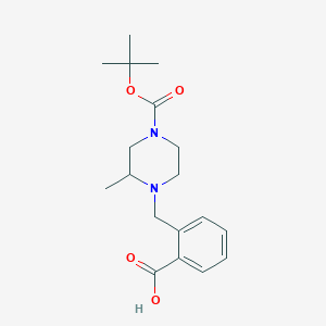 molecular formula C18H26N2O4 B12284370 1-(2-Carboxyphenylmethyl)-2-methyl-4-boc-piperazine 