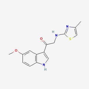 molecular formula C15H15N3O2S B1228440 1-(5-methoxy-1H-indol-3-yl)-2-[(4-methyl-2-thiazolyl)amino]ethanone 
