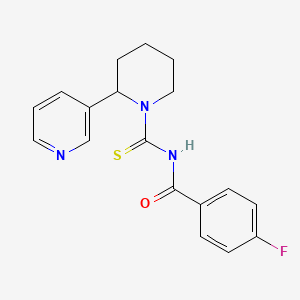 4-fluoro-N-[[2-(3-pyridinyl)-1-piperidinyl]-sulfanylidenemethyl]benzamide