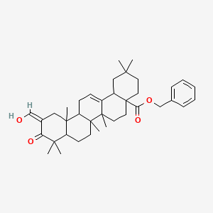 molecular formula C38H52O4 B12284427 benzyl (11Z)-11-(hydroxymethylidene)-2,2,6a,6b,9,9,12a-heptamethyl-10-oxo-1,3,4,5,6,6a,7,8,8a,12,13,14b-dodecahydropicene-4a-carboxylate 