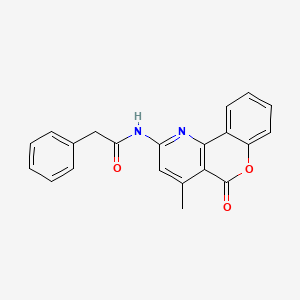 molecular formula C21H16N2O3 B1228446 N-(4-甲基-5-氧代-2-[1]苯并吡喃[4,3-b]吡啶基)-2-苯基乙酰胺 