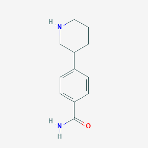 molecular formula C12H16N2O B12284463 4-(Piperidin-3-yl)benzamide 