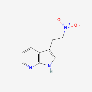 molecular formula C9H9N3O2 B12284577 1H-Pyrrolo[2,3-b]pyridine, 3-(2-nitroethyl)- CAS No. 183208-29-9