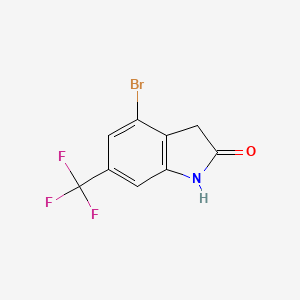 molecular formula C9H5BrF3NO B12284608 4-Bromo-6-(trifluoromethyl)indolin-2-one 