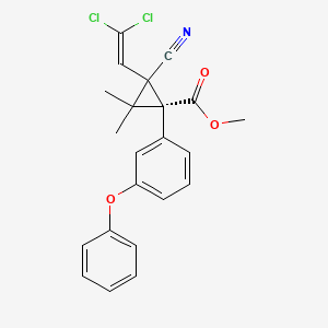 molecular formula C22H19Cl2NO3 B12284637 Cyclopropanecarboxylicacid, 3-(2,2-dichloroethenyl)-2,2-dimethyl-, (R)-cyano(3-phenoxyphenyl)methylester, (1S,3S)- 