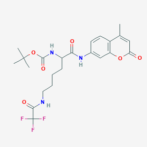 molecular formula C23H28F3N3O6 B12284730 Boc-DL-Lys(Tfa)-AMC 