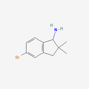 molecular formula C11H14BrN B12284781 1-Amino-5-bromo-2,2-dimethylindane 