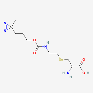 molecular formula C11H20N4O4Se B12284809 (R)-2-amino-3-((2-(((3-(3-methyl-3H-diazirin-3-yl)propoxy)carbonyl)amino)ethyl)selanyl)propanoicacid 