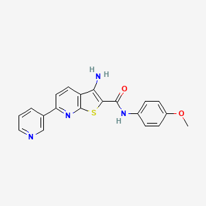 molecular formula C20H16N4O2S B1228481 3-amino-N-(4-methoxyphenyl)-6-(3-pyridinyl)-2-thieno[2,3-b]pyridinecarboxamide 