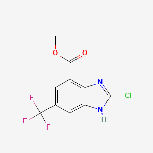 molecular formula C10H6ClF3N2O2 B12284836 Methyl 2-chloro-5-(trifluoromethyl)-1H-benzimidazole-7-carboxylate 