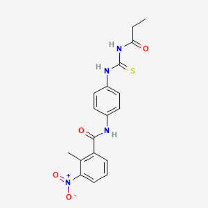 molecular formula C18H18N4O4S B1228486 2-甲基-3-硝基-N-[4-[[(1-氧代丙氨基)-亚磺酰亚甲基]氨基]苯基]苯甲酰胺 
