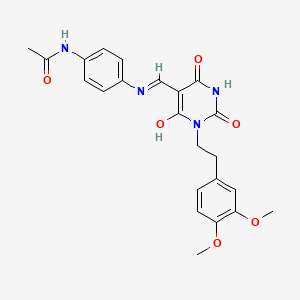molecular formula C23H24N4O6 B1228488 N-[4-[[1-[2-(3,4-二甲氧基苯基)乙基]-2,4,6-三氧代-1,3-二氮杂环-5-亚烷基]甲基氨基]苯基]乙酰胺 