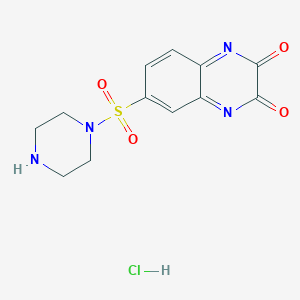 6-Piperazin-1-ylsulfonylquinoxaline-2,3-dione;hydrochloride