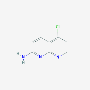 molecular formula C8H6ClN3 B12284939 2-Amino-5-chloro-1,8-naphthyridine 