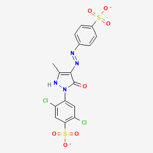 molecular formula C16H10Cl2N4O7S2-2 B1228494 2,5-二氯-4-{5-羟基-3-甲基-4-[(4-磺酸苯基)偶氮基]-1H-吡唑-1-基}苯-1-磺酸 