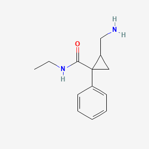 molecular formula C13H18N2O B12284959 2-(aminomethyl)-N-ethyl-1-phenylcyclopropane-1-carboxamide 