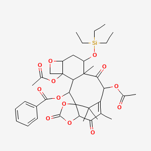 molecular formula C38H48O13Si B12285013 (4,12-diacetyloxy-10,14,20,20-tetramethyl-11,15,18-trioxo-9-triethylsilyloxy-6,17,19-trioxapentacyclo[11.6.1.01,16.03,10.04,7]icos-13-en-2-yl) benzoate 