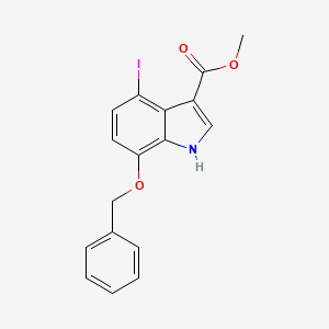 molecular formula C17H14INO3 B12285025 1H-Indole-3-carboxylicacid,4-iodo-7-(phenylmethoxy)-,methylester 