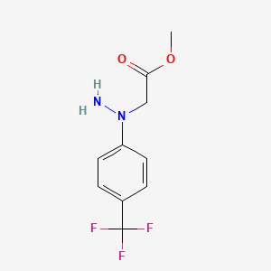 molecular formula C10H11F3N2O2 B12285031 Methyl 2-[1-[4-(trifluoromethyl)phenyl]hydrazinyl]acetate 