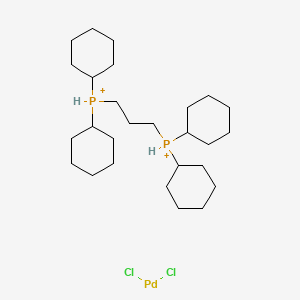 dichloropalladium;dicyclohexyl(3-dicyclohexylphosphaniumylpropyl)phosphanium