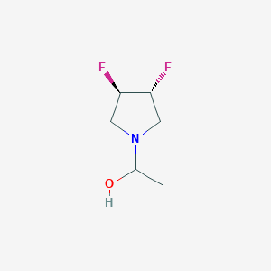 molecular formula C6H11F2NO B12285050 1-Pyrrolidineethanol,3,4-difluoro-, (3R,4R)- 