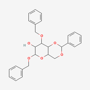 molecular formula C27H28O6 B12285053 Benzyl 3-O-Benzyl-4,6-O-benzylidene-a-D-mannopyranoside 