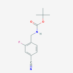 molecular formula C13H15FN2O2 B12285087 Tert-butyl 4-cyano-2-fluorobenzylcarbamate 