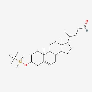 molecular formula C30H52O2Si B12285098 (3beta)-3-[[(1,1-Dimethylethyl)dimethylsilyl]oxy]-chol-5-en-24-al 