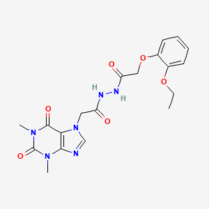 2-(1,3-dimethyl-2,6-dioxo-7-purinyl)-N'-[2-(2-ethoxyphenoxy)-1-oxoethyl]acetohydrazide